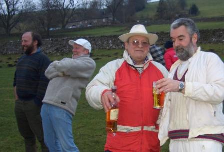 Winter Tour Crowd and refreshments, January 2006, Appletreewick v Malham